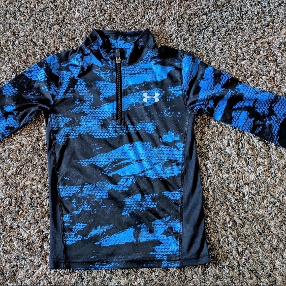 Under Armour Blue and Black Quarter-Zip Pullover
